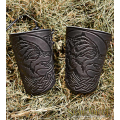 A Pair Leather Bracers Armor Wolves Celtic Spiritual 